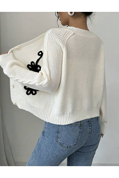 Sheya Shein button-up sweater, cream