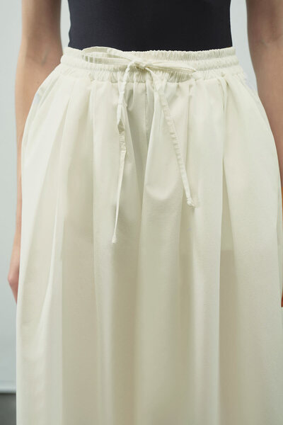 Hooopstore Cotton Relaxed Fit Cream Trousers