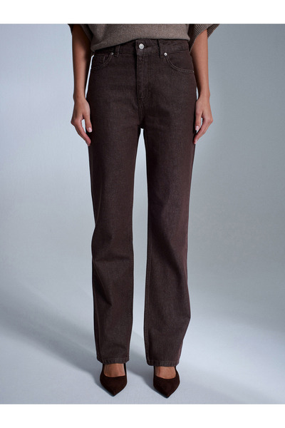 Dilvin 72100 100% Cotton Straight Jean-Brown