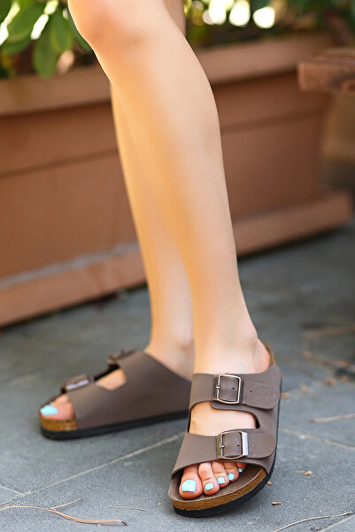 ALFA AKSESUAR 03 Rıno Brown Nubuck Slippers