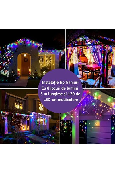 Impact Vision Christmas Fringe Installation, 5 Meters, 120 LEDs, Indoor/Outdoor, Multicolor-Impact Vision®