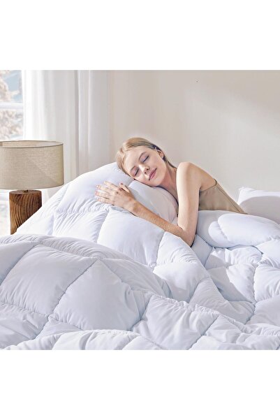 DOWNCOOL Quilted Down-Alternative Duvet Insert, Lightweight Standalone with Corner Loops, Queen 88×