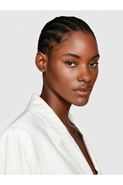 Sisley Viscose Blended Striped Double Button Blazer Jacket Women's Black Mix Jacket - 324P2Piklw020