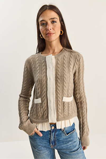 Bianco Lucci Women's Pleated Detailed Hair Knitwear Sweater Th251007 60283835