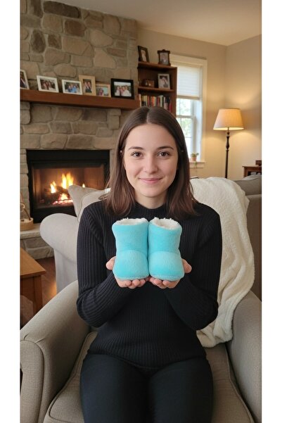 gigigiyim Solid Color Baby Boy Slippers with Furry Inside