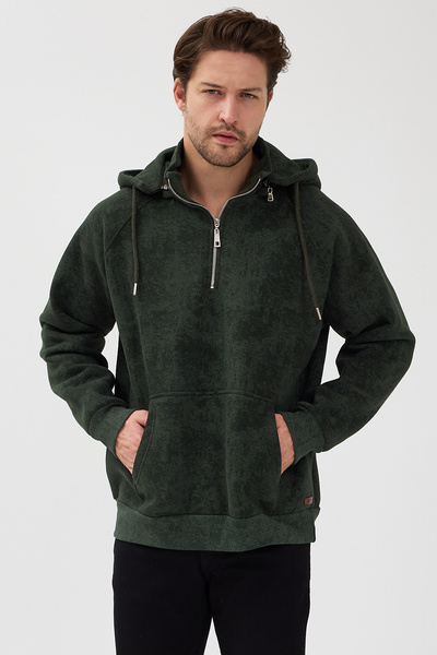 Nord Feu Hanorac pentru bărbați, supradimensionat, cu model uleios, cu glugă ...