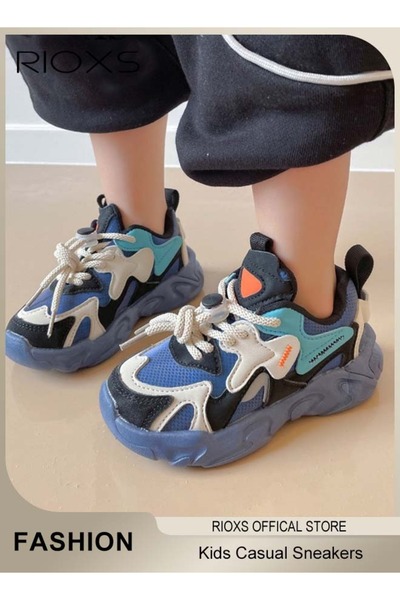 RIOXS حذاء رياضي منخفض الرقبة للأطفال الصغار، أحذية رياضية كاجوال للأولاد وال...