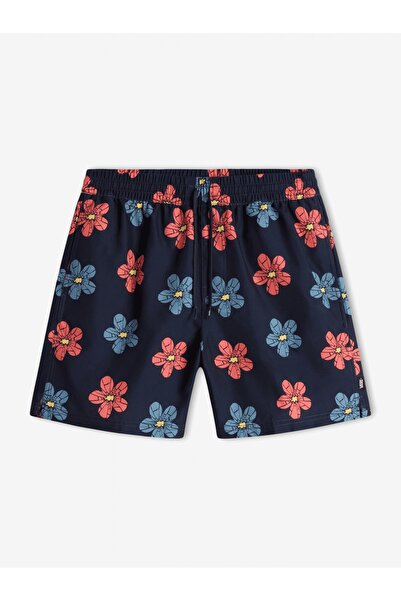 Vans Primary Print Elastic Boardshort Men's Dark Blue Swim Shorts - Vn0008Ku