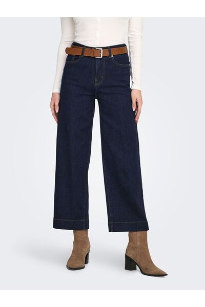 ONLY Jeans mit weitem Bein ONLREGINA Hohe Taille Verkürzt Jeans