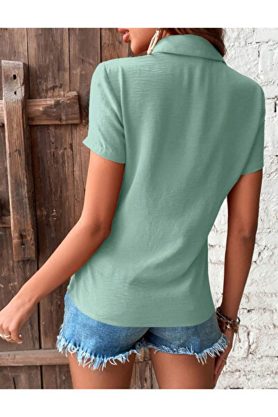 Sheya Shein short sleeve shirt, green