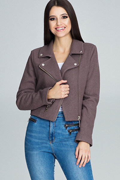 Figl Geacă de motociclist pentru femei - geacă de motociclist pentru femei maro M607 mărimea XL