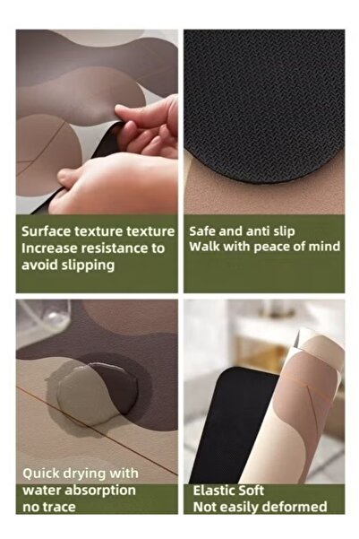 Generic 2PCS Diatom Mud Kitchen Rug Mat 40*60cm+40*120cm Floor Mat Carpet Anti-Slip Super Absorbent