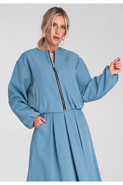 Figl Elegant bomber jacket for women - Blue bomber jacket for women M1198 size L/XL