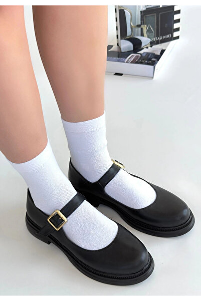 ALFA AKSESUAR 03 Yokox Black Skin Oxford Shoes