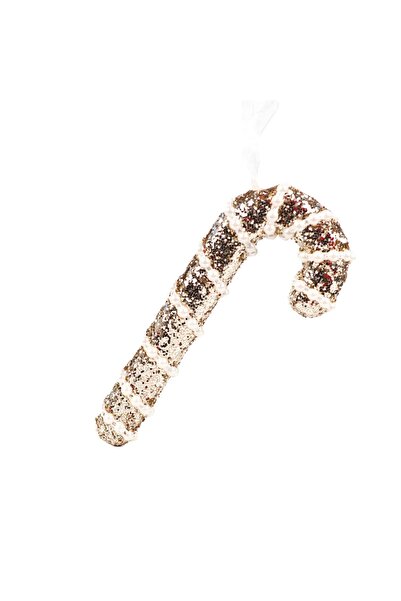 Ritzz Διακοσμητικό στολίδι από ζαχαροπλαστική με λεπτομέρεια από πέρλες και πούλιες χρυσό 16 εκ.