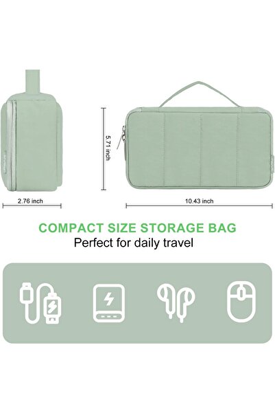 Generic MOSISO Puffy Electronic Organizer Travel Case - Antique Green