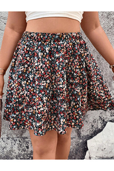 Sheya Fustă mini Shein Curve+, mix culori