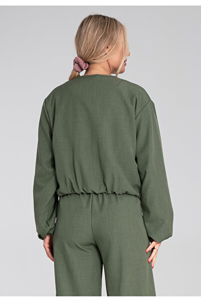 Figl Elegant bomber jacket for women - Green bomber jacket for women M1198 size L/XL