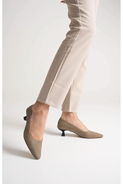 MARCHEO Alina Women's Gray Suede Heeled Shoes