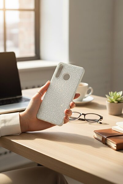 batuteknoloji Huawei P30 Lite Kırçıllı Taşlı Ayışığı BTU Silikon Kapak