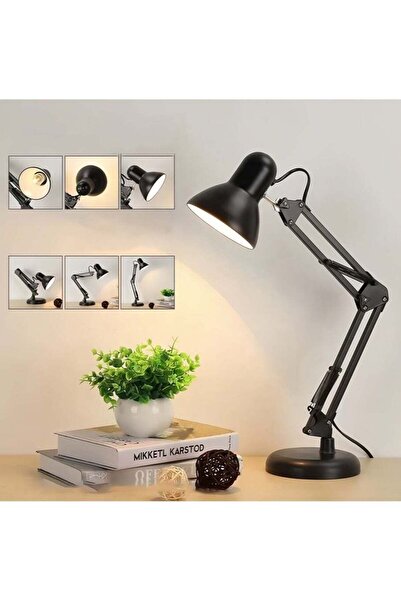 Generic Leon Home Vintage Industrial Desk Lamp with Adjustable Clamp and Base (Black)