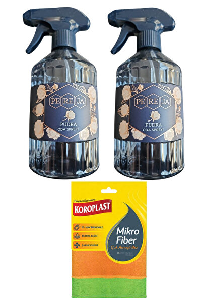 Pereja Pudra oda kokusu sprey 2 âdet 500 ml koroplast çok amaçlı mikrofiber b...