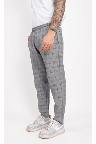 DAŞ ÜNİFORMA Square Patterned Elastic Waist Casual Trousers Chef Kitchen Workwear Work Pants