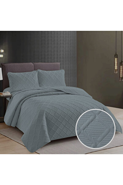 RALEX PUCIOASA Double Bed Duvet Set Plain 230×250 cm with 2 Pillowcases 50×70 cm, Quilted in Rhombus