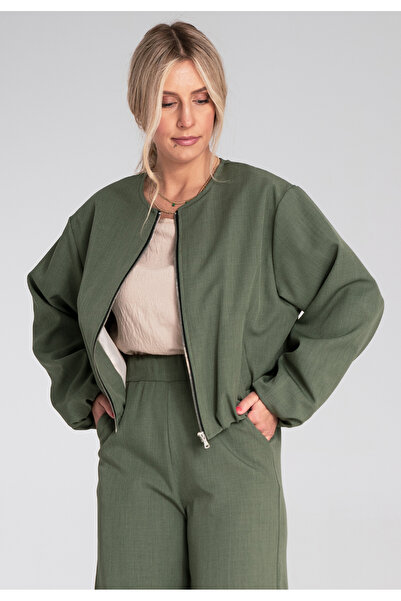 Figl Elegant bomber jacket for women - Green bomber jacket for women M1198 size L/XL