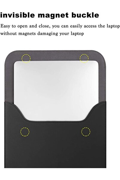 Generic MOSISO Laptop Sleeve Compatible with MacBook Air/Pro 13, Faux Suede Leather Case with Small Bag - Bl