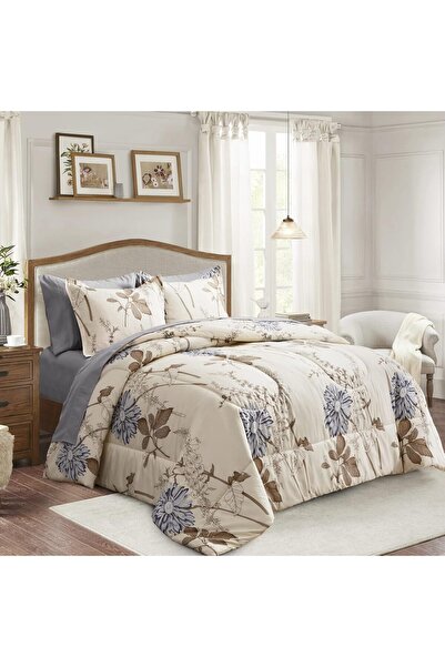 Joyreap 7-piece Queen Bed-in-a-Bag Microfiber Comforter Set - Floral