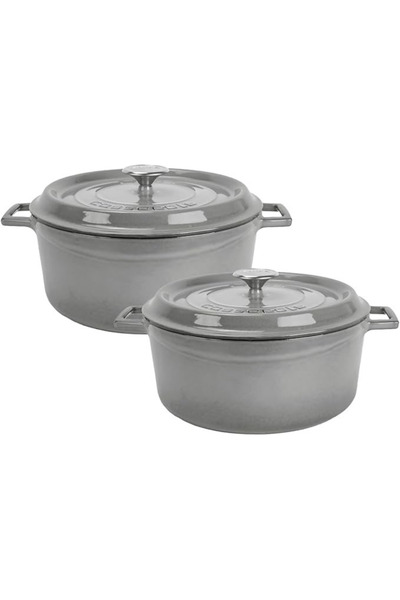 Lava Metal Premium Serisi - Döküm Yuvarlak Tencere Seti 24 cm & 28 cm