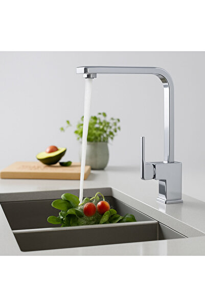 Badem10 Modern Design Chrome Basin Faucet Stainless Brass Material Long Lasting Bathroom Faucet