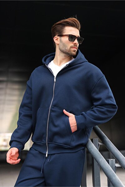 Madmext Σετ αθλητικής φόρμας με διπλό φερμουάρ με κουκούλα E7345