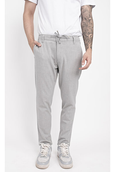 DAŞ ÜNİFORMA Narrow Leg Flexible Stretch Fabric Belted Pockets Elastic Drawst...