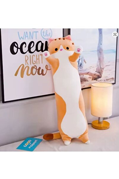 OEM Perna Jucărie de Pluș Pisică Întinsă, 50 cm – Pufoasă, Perfectă pentru So...