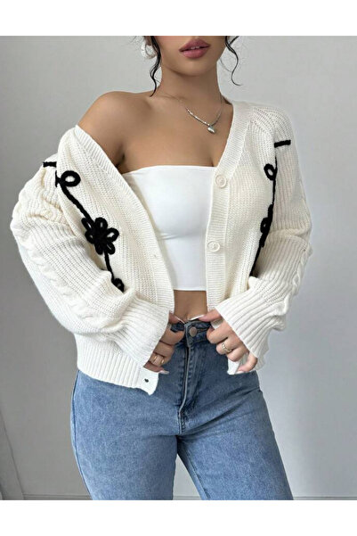 Sheya Shein button-up sweater, cream