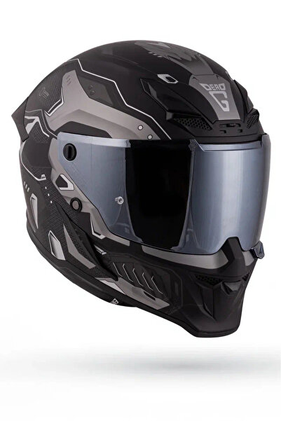 DeadG Inferno Berserck Mat Siyah-Antrasit Güneş Vizörlü Kask