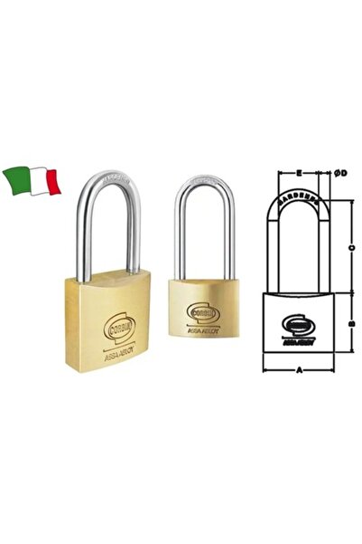 GFN Corbin Long-Shackle Padlock, Carbonitrided Shackle & Brass Body, 40mm Shackle, 33mm Body, 2 Keys