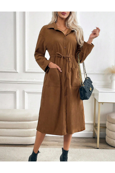 Sheya Shein midi dress, brown