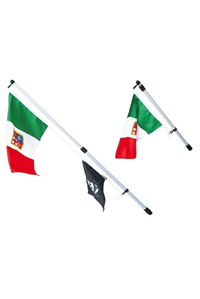 GFN Suport telescopic pentru steag, aluminiu anodizat, bază detașabilă din oț...