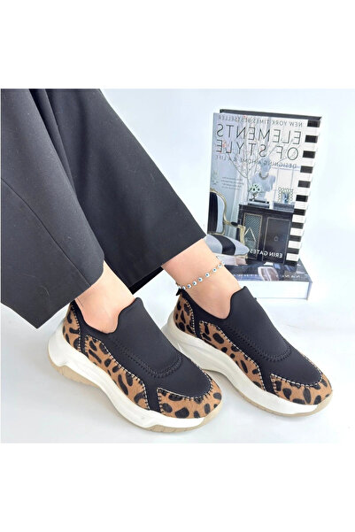 ALFA AKSESUAR 03 Kendy Leopard Nubuck Sports Shoes
