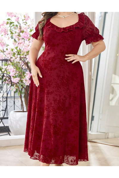 Sheya Shein Curve+ midi dress, red