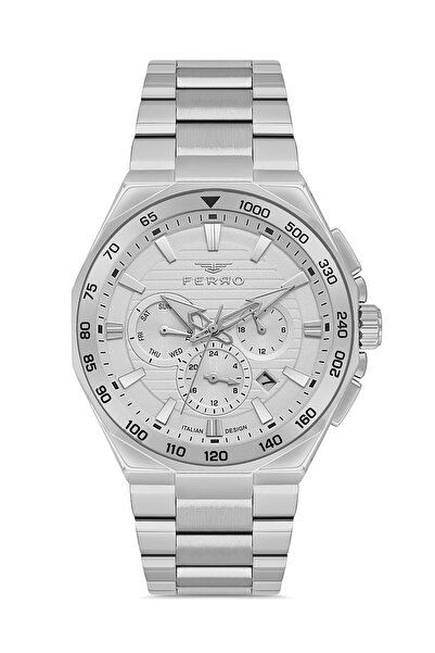 FERRO Silver Steel Cord Men's Wristwatch Fm11650A-A Functions Active 3 Atm Water Resistant