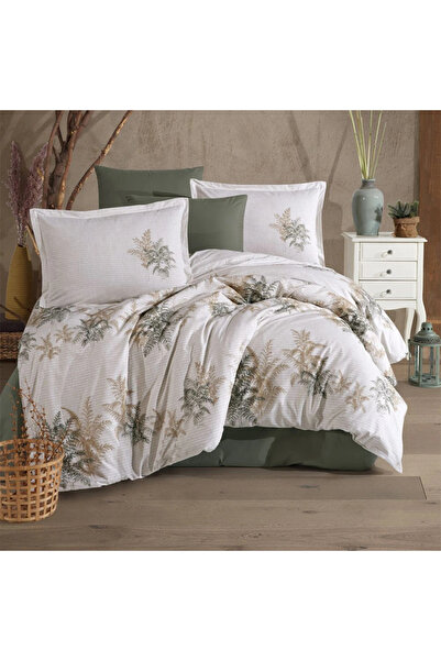 Clasy Ranforce 100% Cotton Single Duvet Cover Virele V1 Green