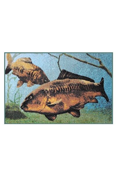 DELPHİN Χαλάκι εισόδου Carp 3D, 60x40 cm, μπλε, ανθεκτικό με αντιολισθητική ε...
