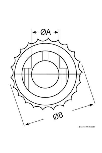 OSCULATI Stainless Steel Knife Clamp, 35 mm for Cutters (Shaft Ø 35 mm, Outer Ø 100 mm, Thickness 22 mm)