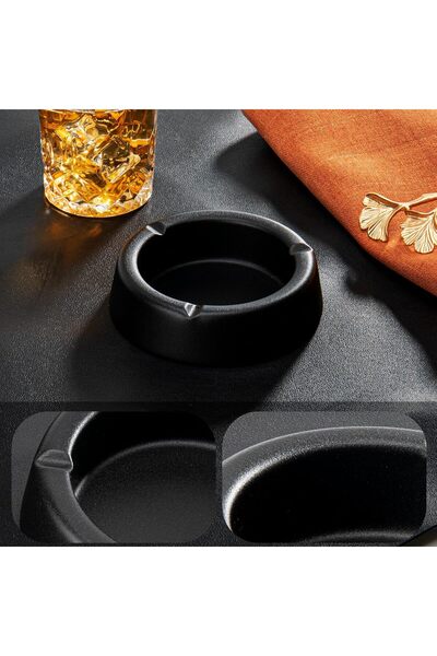 The Bros Black stainless steel ashtray