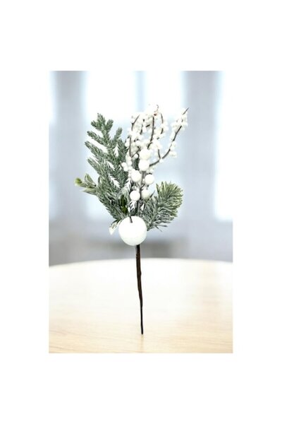 OEM Decorative Christmas Sprig with Cranberries, Leaves and Silicone Fir