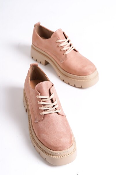 Redoxy Kadın Kalın Tabanlı Günlük Makosen Bağcıklı Loafer Ayakkabı